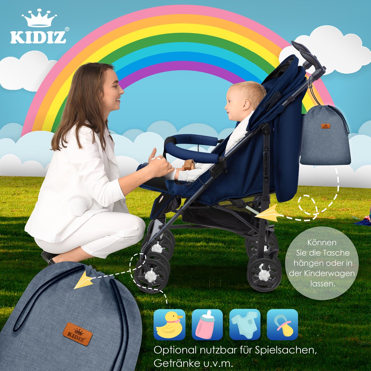 KIDIZ® Voetenzak voor Autostoeltje en Buggy - Baby Slaapzak - Jeans-Grijs