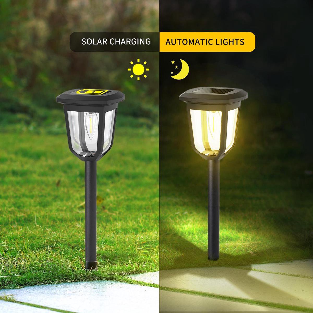 Aigostar LED Tuinverlichting  - Buitenverlichting - 2 stuks - Zwart