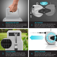 Wandslangenbox - Tuinslanghaspel - Tuinslang met haspel - 30 meter - Grijs