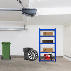 AREBOS 2x Stellingkast - Stellingkasten - Opbergrek - 5 Planken - 875 kg Draagkracht - 90x40x180 cm - Metaal/MDF - Blauw •