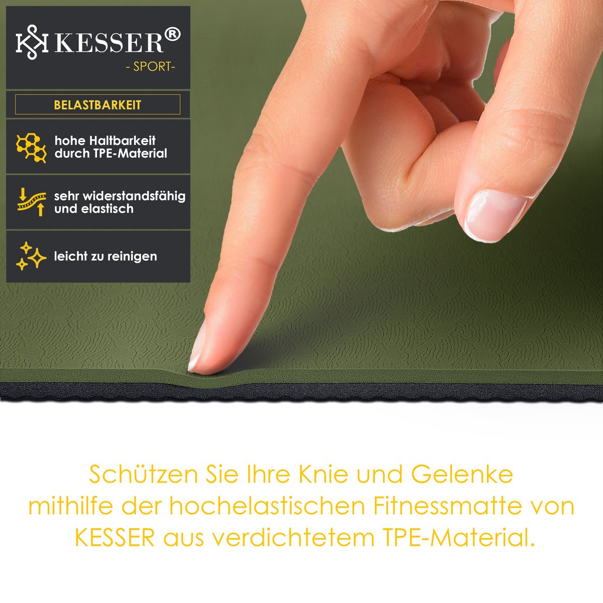 Yoga mat - Fitness mat - Sport mat - Anti slip - Extra dik - Groen