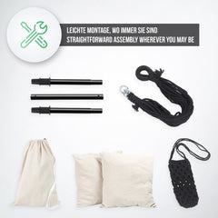 Miadomodo Hangstoel - Hangnest - Hangmatstoel - Voor Binnen en Buiten - Belastbaar tot 150 kg - Beige