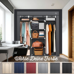 KESSER® Kledingkast - Opvouwbaar - 150x45x175cm - Antraciet