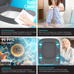 KESSER® WC bril met Soft Close Deksel - Toiletbril - Grijs