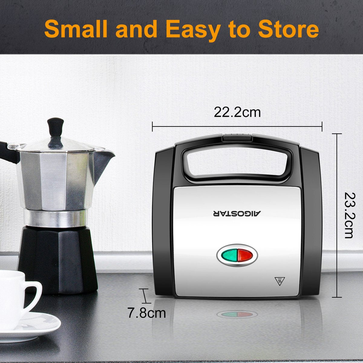 Aigostar Tosti ijzer - Sandwich maker - 800W - Zwart