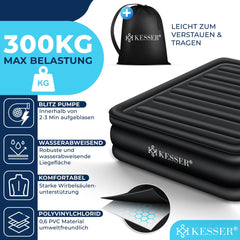 KESSER® Luchtbed - Opblaasbaar Matras - Elektrische Pomp - Zwart •