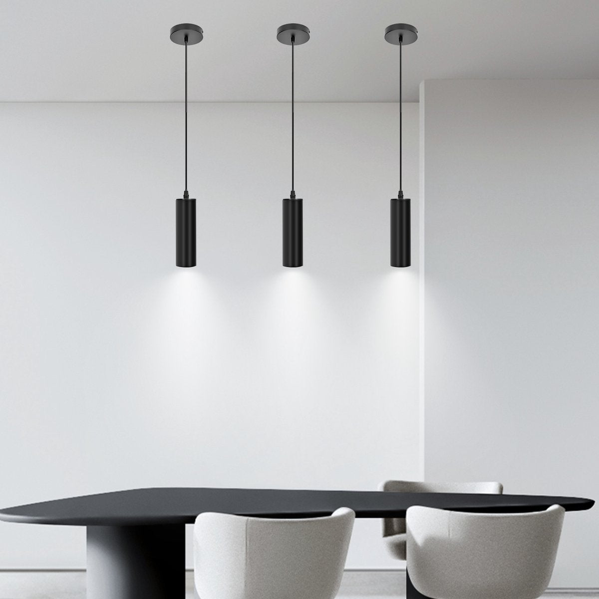 Hanglamp Industrieel - GU10 Fitting - 2 stuks - Zwart - Aigostar