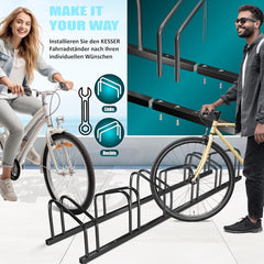 Fietsenrek- 4 fietsen - 30-65 mm bandbreedte - Zwart - KESSER®