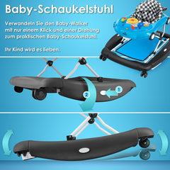KIDIZ® 4in1 Baby walker - Loopstoel - Loopwagen - Opvouwbaar - Blauw