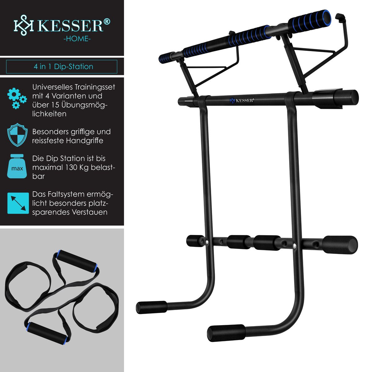 KESSER® Pull up bar - Optrekstang - Zonder schroeven - Blauw
