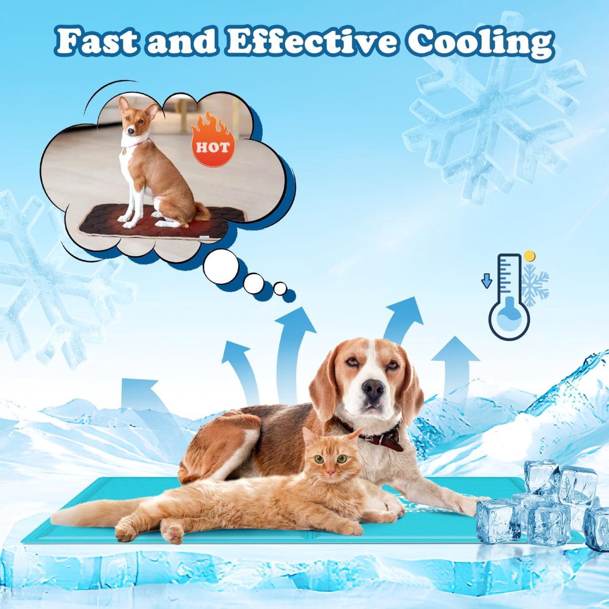 Nobleza Koelmat voor honden en katten - 120x80cm - Blauw •