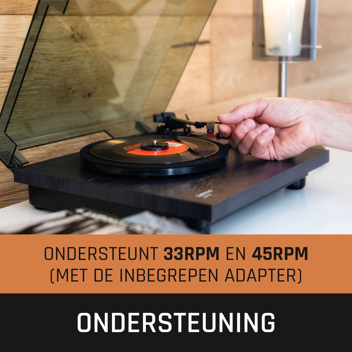 Lenco Platenspeler - Ingebouwde Speakers - Auto-stop - LS-10BK - Zwart •
