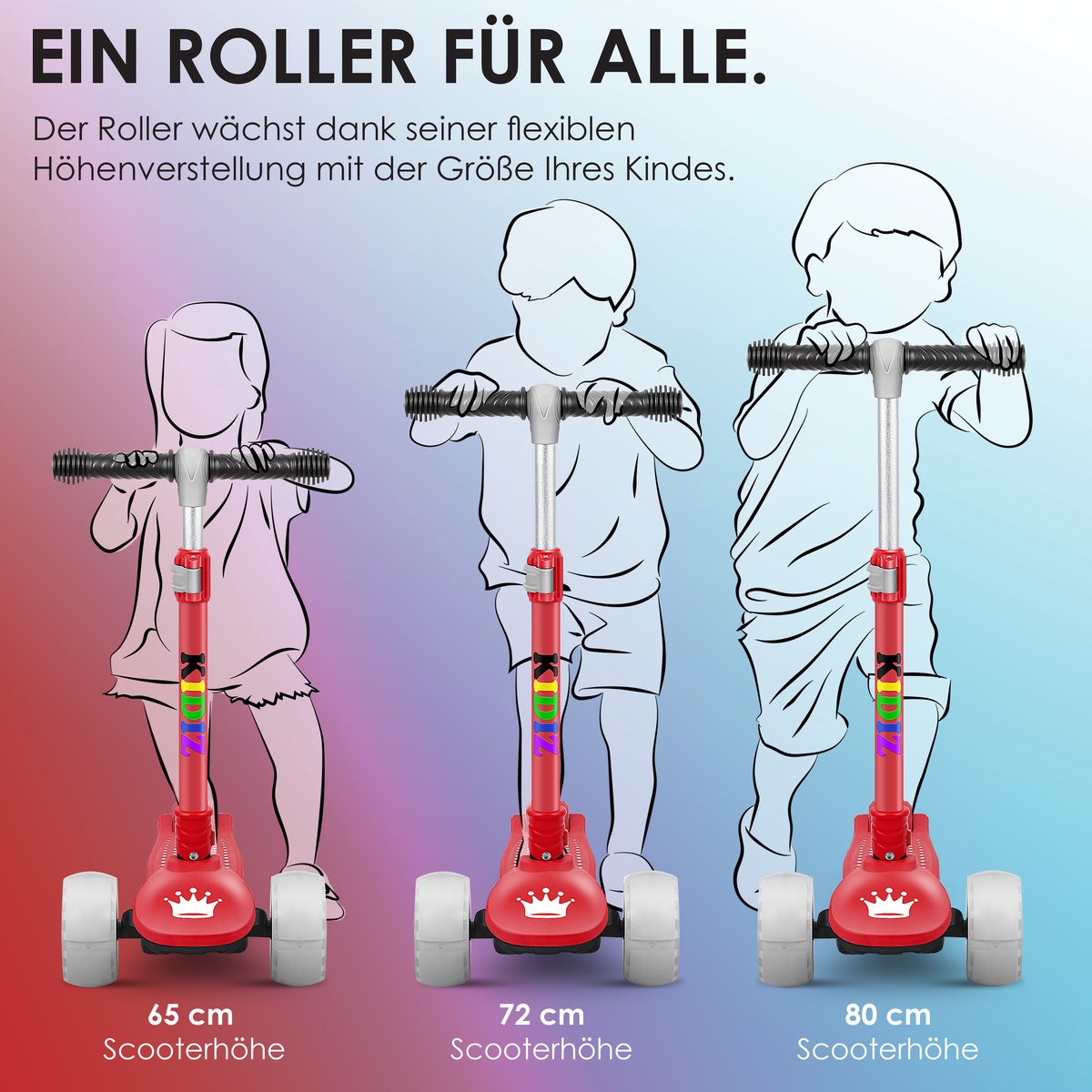 Kinderstep - Verstelbaar - Vouwbaar - Rood - KIDIZ®