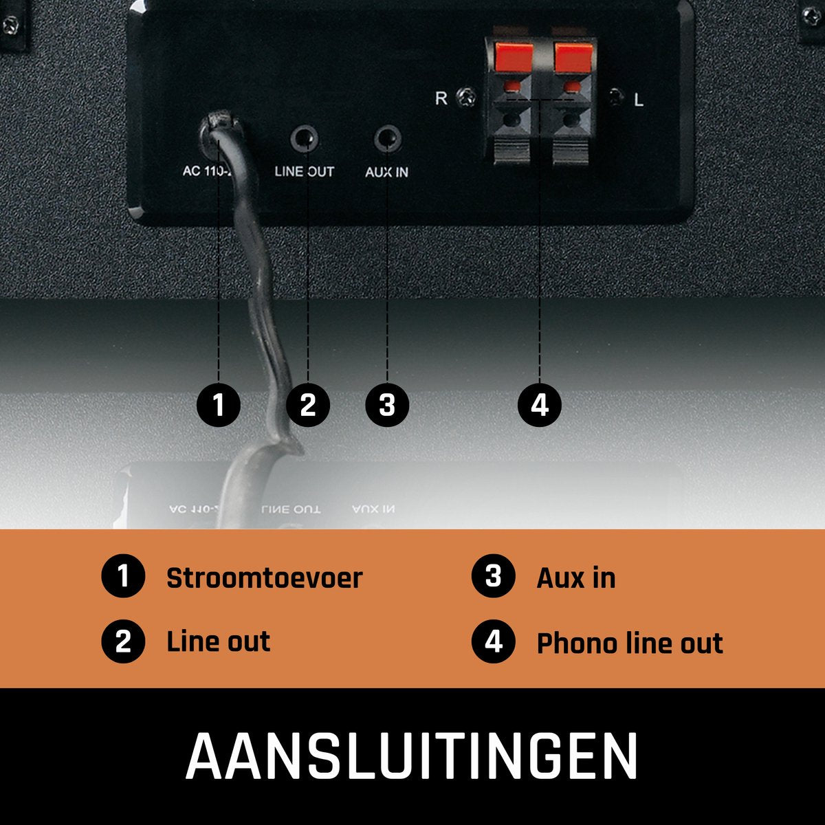 Lenco Platenspeler - Stereoset met DAB en Bluetooth - MC-460BK - Zwart
