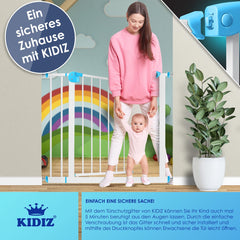 KIDIZ® Traphekje zonder boren - Veiligheidshekje - 74-87cm - Wit