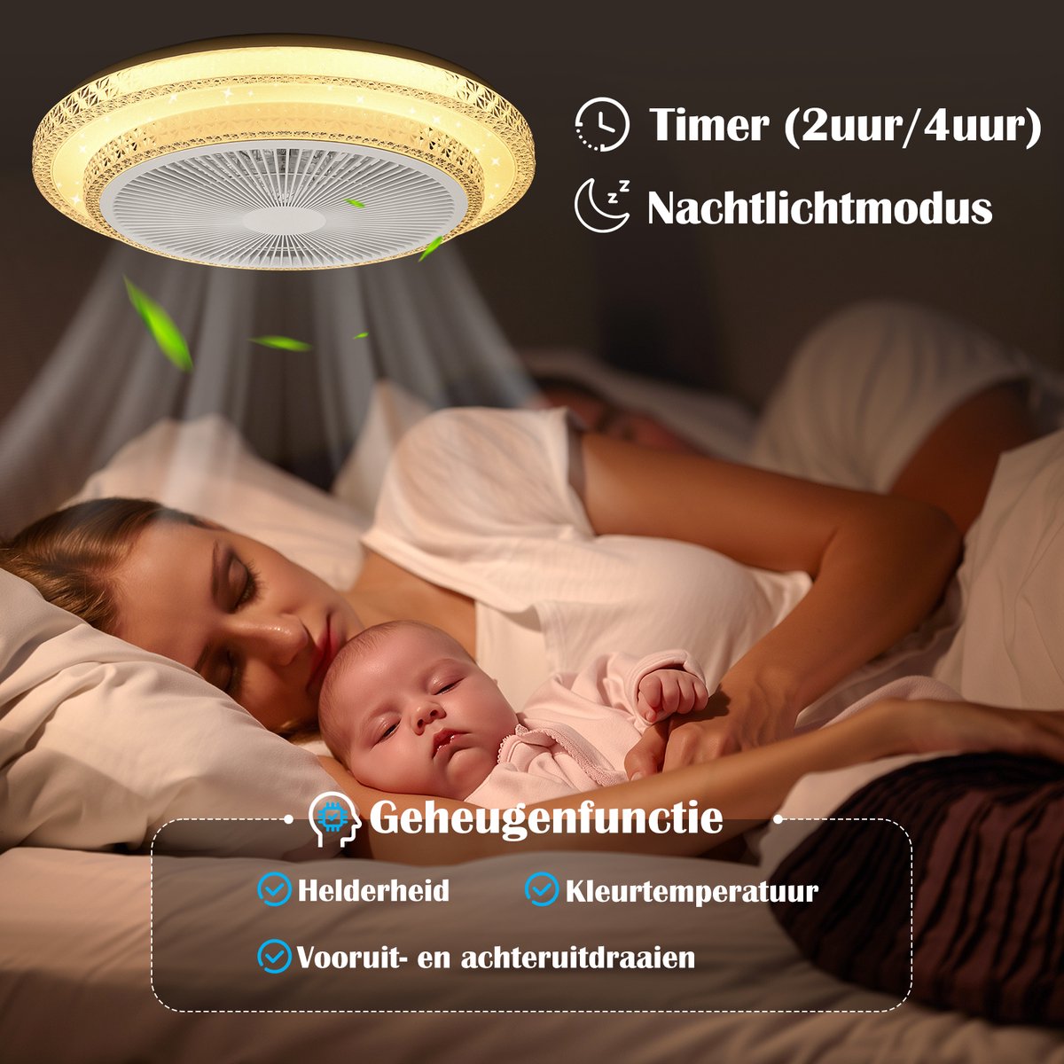 Aigostar Plafondventilator - Verlichting - Ø49cm - Dimbaar - 60W