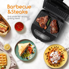 Tosti apparaat - Tosti ijzer - Contactgrill - Wafelijzer - 750W - Zwart - Aigostar
