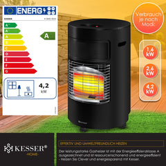 KESSER® Gaskachel Keramisch - 4200W - Terrasverwarmer - Zwart