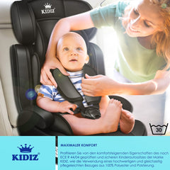 KIDIZ® Autostoeltje - 5-punts veiligheidsgordel - Zwart