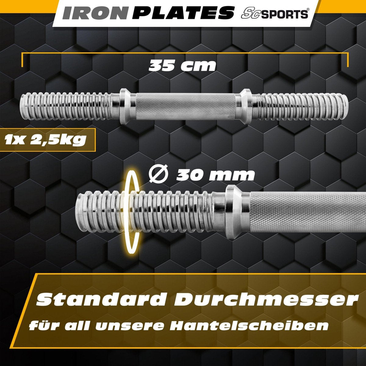 ScSPORTS® Halterset 10 kg - Dumbbells incl. handige koffer - Gietijzer - 30 mm - Gewichten •