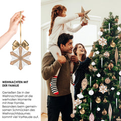 KESSER® Kerstballen 105-delige Kerstversiering Set - Kerstboomversiering met Plastic Doos voor Kerstboom Kerstballen Kerstdecoratie - Champagne / Wit