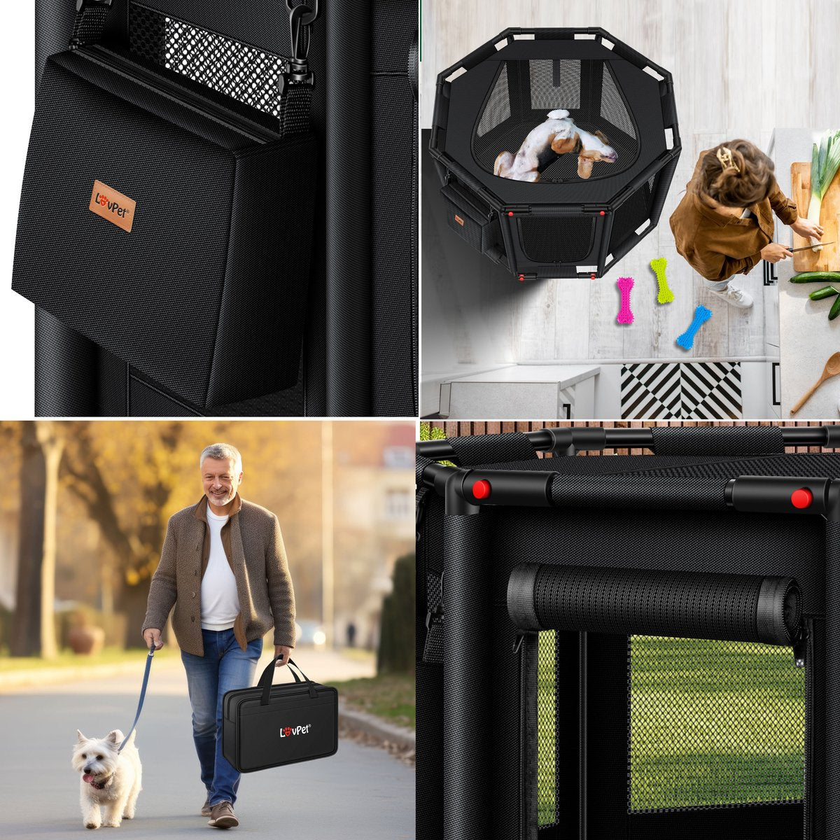 LOVPET® Puppyren opvouwbaar Hondenren Binnen & Buiten Hondenbench Ren voor Honden Katen & Knaagdieren - Konijnenren
