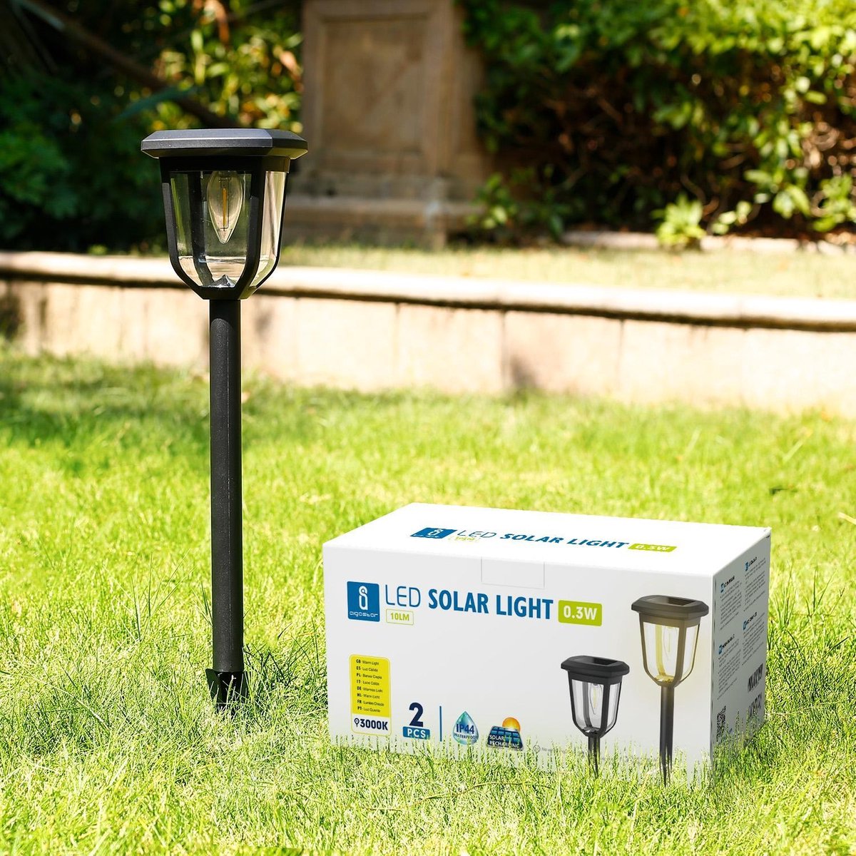 Aigostar LED Tuinverlichting  - Buitenverlichting - 2 stuks - Zwart