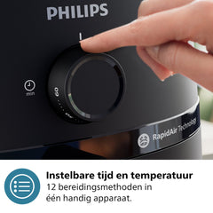 Philips 1000 Series Airfryer - NA120/00 - Draaiknopbediening - 4.2L - Tot 4 Personen - Zwart
