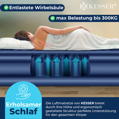 KESSER® Luchtbed - Opblaasbaar Matras - Elektrische Pomp - Blauw •