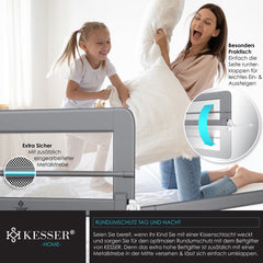 KESSER® Bedhekje - Kinderbedhek - Babybedhek - 150cm - Lichtgrijs