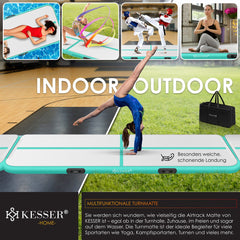 KESSER® Gymnastiekmat - Airtrack - Turnmat - 3M - Mintgroen