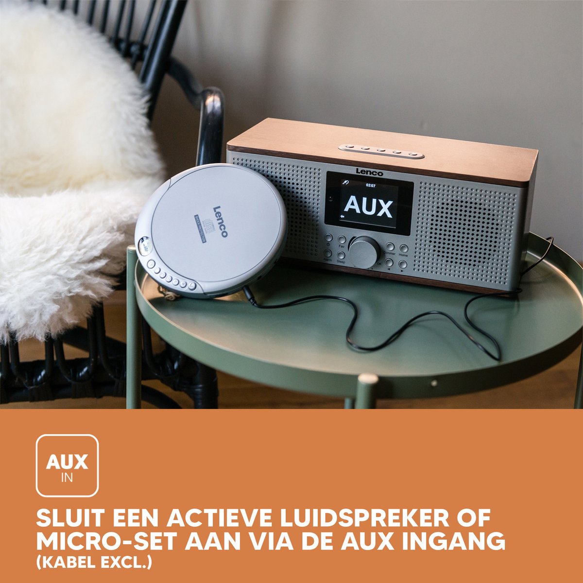 Lenco CD-201SI Discman - Draagbare CD-MP3 Speler met Anti-Shock bescherming - Zilver