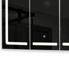MIADOMODO - Spiegelkast 100x60x13 cm met LED-verlichting - 3 spiegel deuren - met Touch schakelaar - medicijnenkast