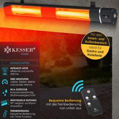 Infrarood Verwarming - Terrasverwarmer - Elektrische Heater - Zwart - KESSER®
