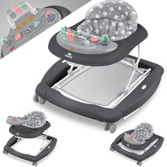 KIDIZ® 4in1 Baby walker - Loopstoel - Loopwagen - Opvouwbaar - Grijs