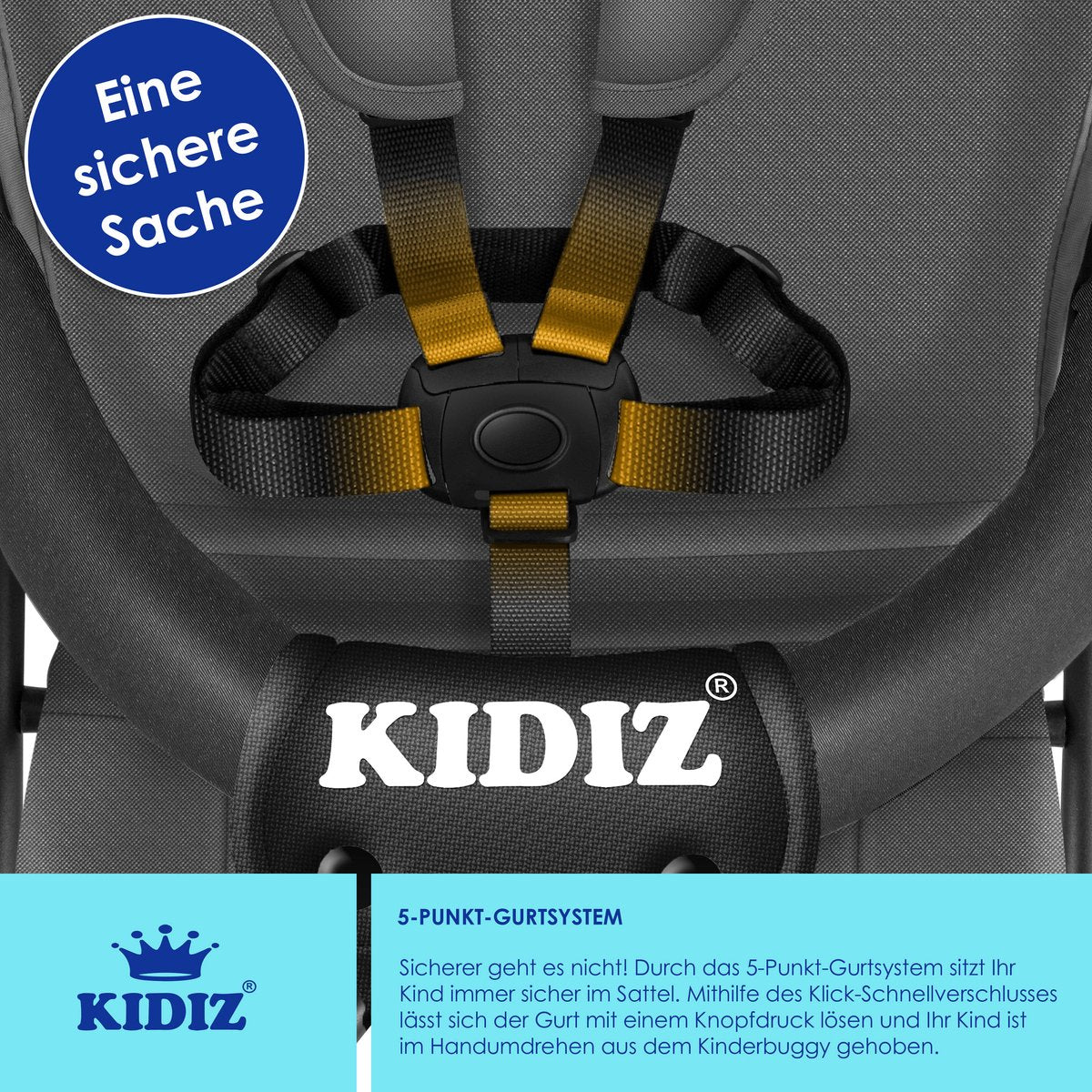 KIDIZ® Kinderwagen - Wandelwagen - Kinderbuggy - Antraciet