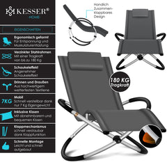 KESSER® Relaxstoel - Ligstoel - Tuinstoel - Weerbestendig - Antraciet