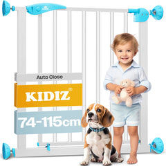 KIDIZ® Traphekje zonder boren - Veiligheidshekje - 74-87cm - Wit