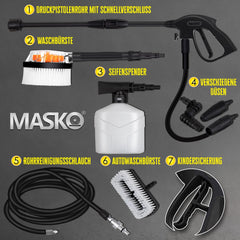 MASKO® Hogedrukreiniger - 2200W - 165 bar - 450 l/h - Blauw