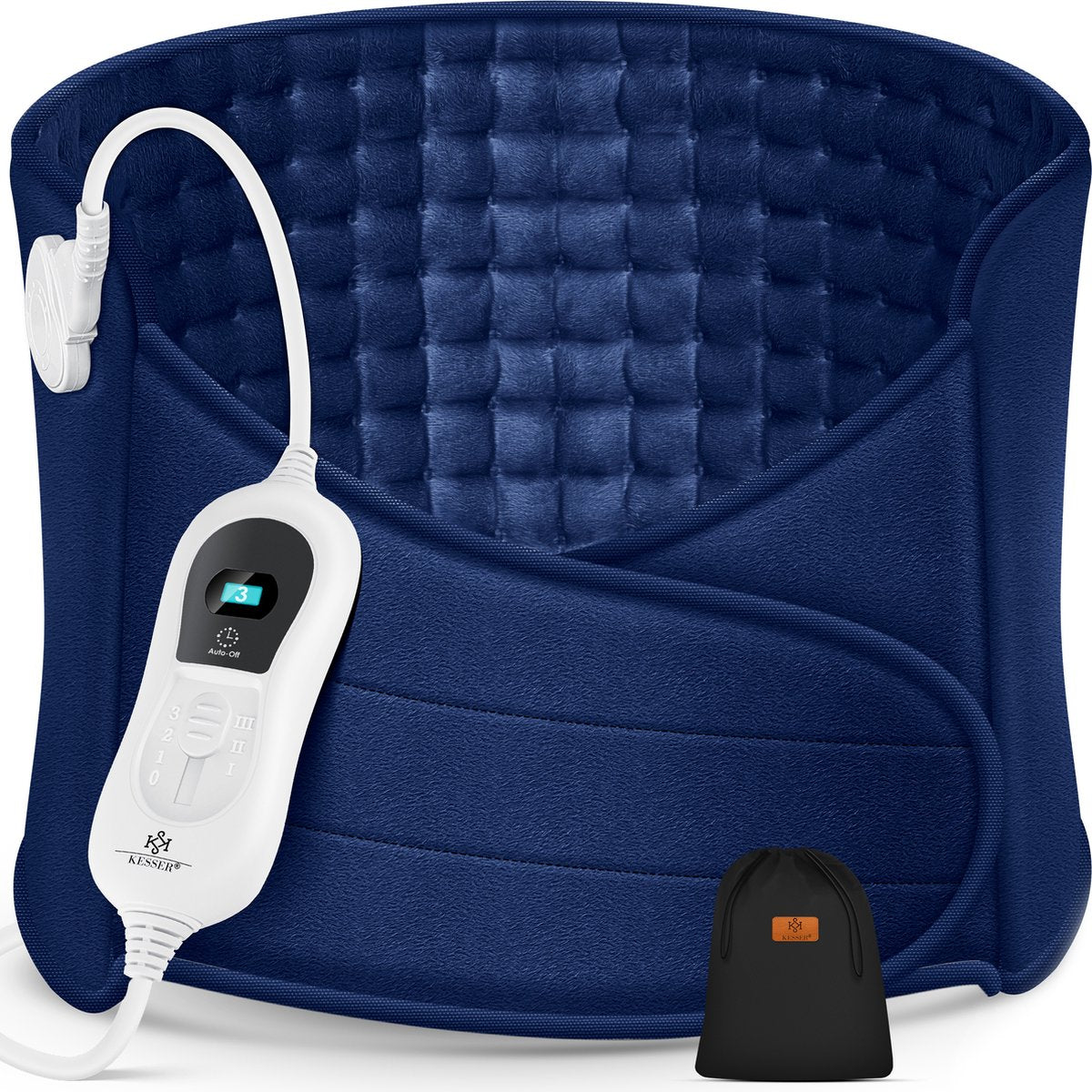 Warmteband - Verwarmde rugband - Warmtekussen - Blauw - KESSER®