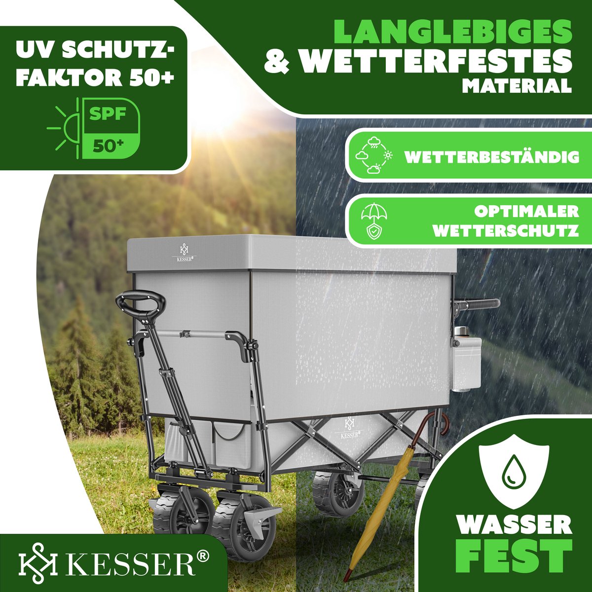 KESSER® Bolderkar - Opvouwbaar - Bolderwagen - Grijs
