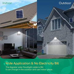 Aigostar - 200W - LED Wandlamp - Buitenlamp - Schijnwerper - IP66 waterdicht - Afstandsbediening - Buitenverlichting Zonne Energie - 6500K •