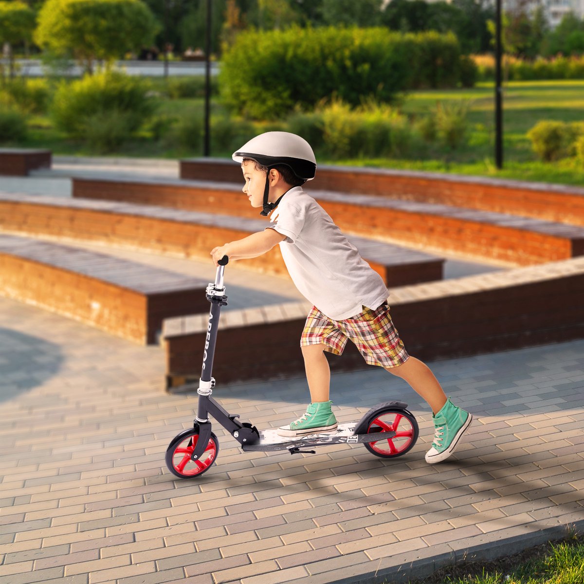 AREBOS Stepjes - Kinderstep - Voor Jongens en Meisjes vanaf 8 Jaar - tot 100kg - Rood
