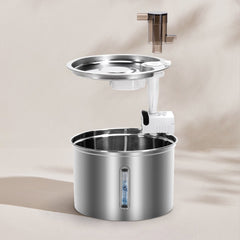 Nobleza RVS Drinkfontein Kat - Kattenfontein 2,45L - Waterfontein kat - Drinkfontein katten - Drinkbak Kat - Waterdispenser Kat