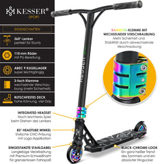 KESSER® Stuntstep voor Volwassenen en Kinderen - Kinderstep - Zwart