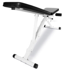 Physionics Verstelbare Fitnessbank - Belastbaar tot 200 kg - Wit •