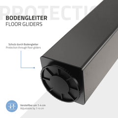 Set van 4 tafelpoten I-Design 90 cm Donkergrijze look Industrieel staal met poedercoating Profiel 8x8 cm In hoogte verstelbare meubelpoten ML-Design