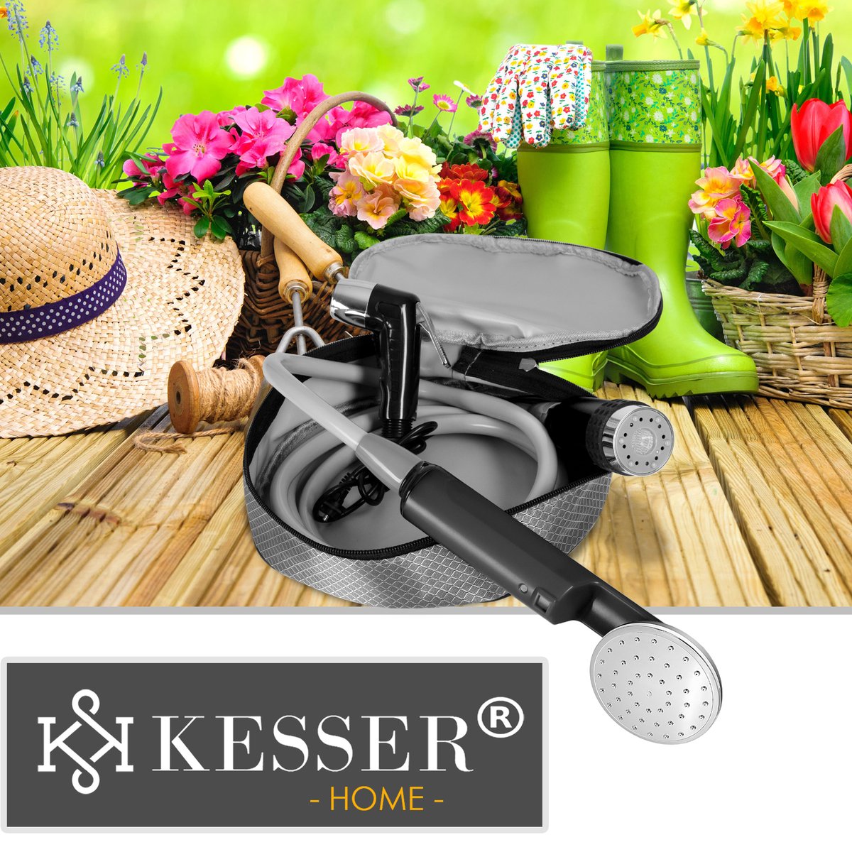 KESSER® Campingdouche - Tuindouche - Mobiele douche - Zwart