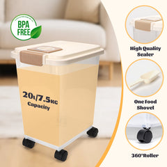 Voerton - Voedselcontainer - Voercontainer - 20L - Transparant - Nobleza