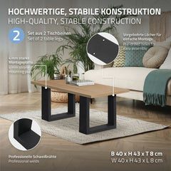Tafelpoten salontafel - Metaal - 40x43 cm - Zwart - ECD Germany
